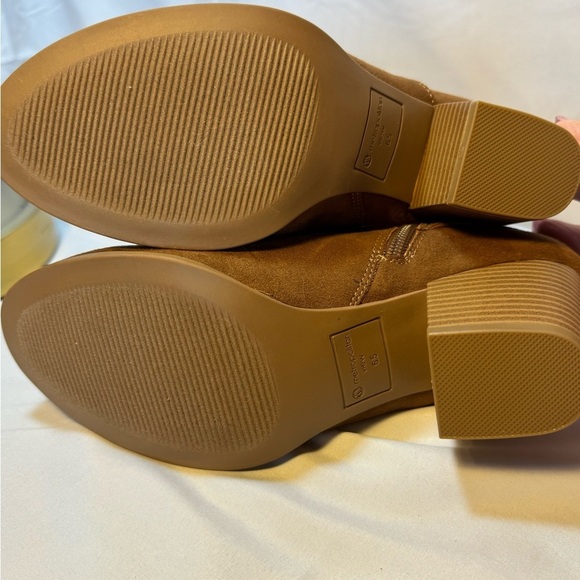 Women’s Brown Suede Ankle Boots | Size 6.5 | Block Heel Booties NEW - Picture 8 of 9